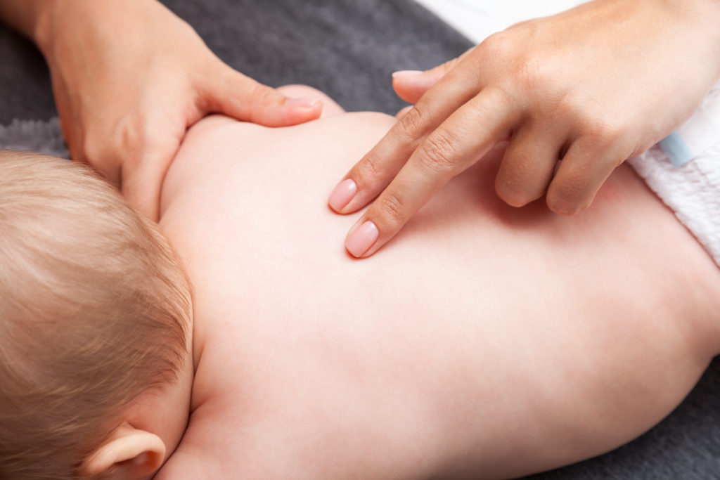 chiro for babies, baby, back, touch